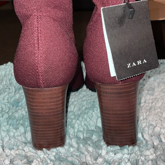 Zara burgundy Ankle boots NWT - Picture 6 of 7